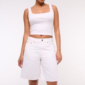 Abercrombie & Fitch White Jean Shorts
